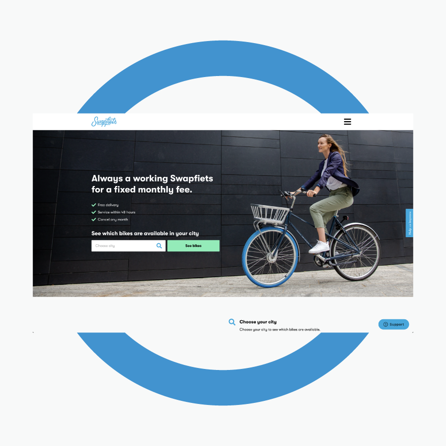 Image showing a picture of the Swapfiets Marketing Website project
